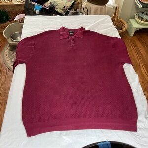 Men's Burgundy  100% Silk Crewneck Sweater